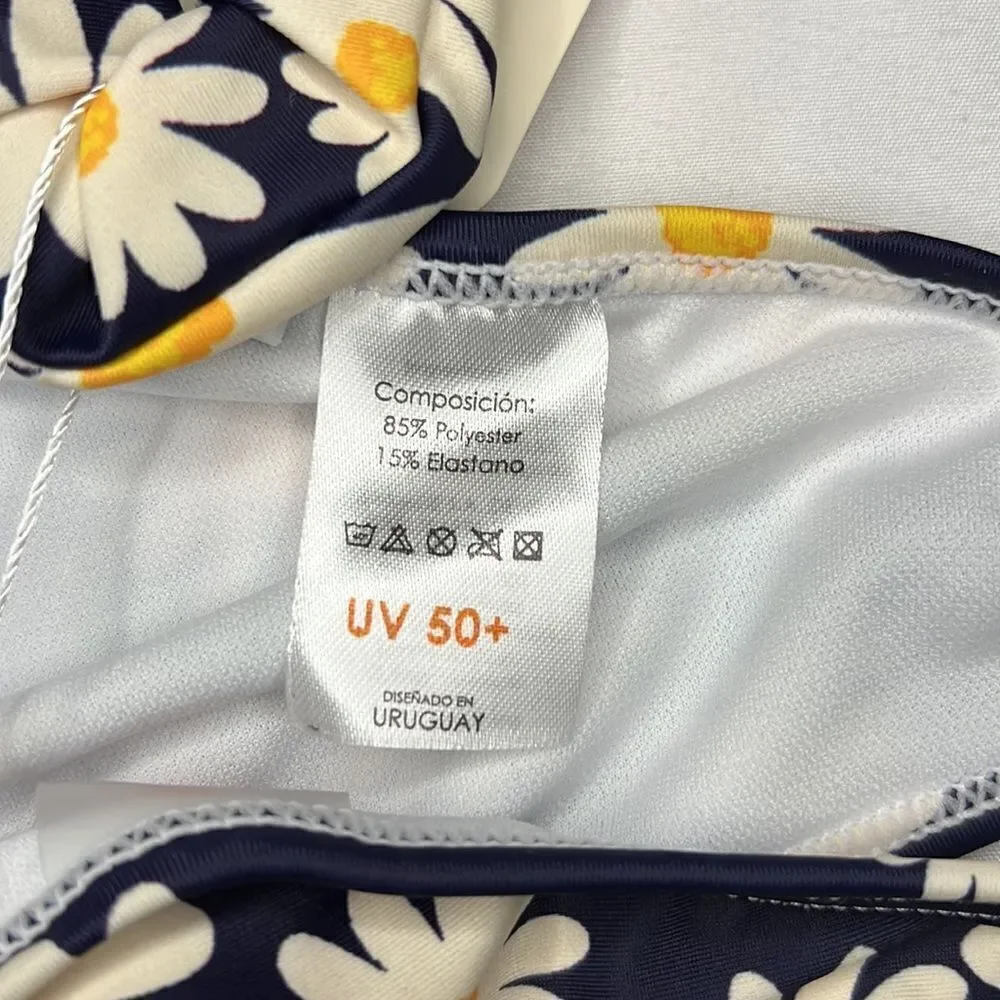 Citrus Swim Girls Navy Blue Daisy Print Bikini Scrunchie Set Size 16